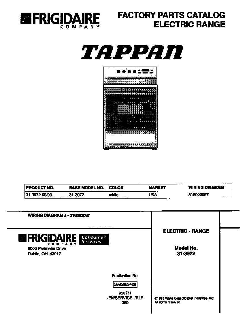 Tappan 31-3972-00-03 cover diagram