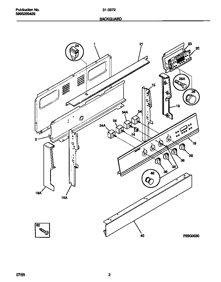 Tappan 31-3972-00-03 backguard diagram