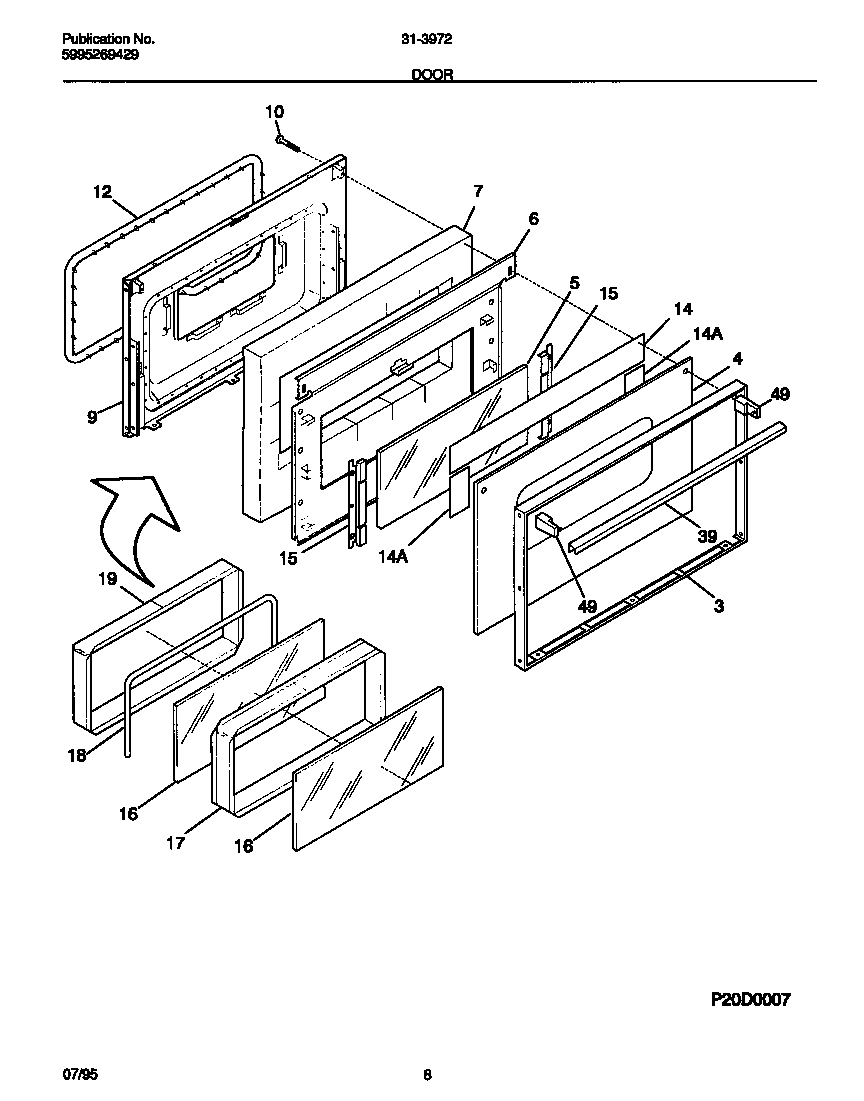 Tappan 31-3972-00-03 door diagram
