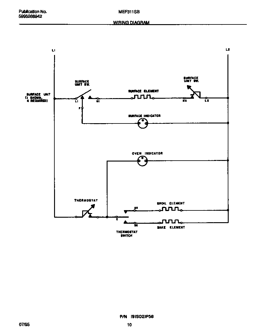 Universal/Multiflex (Frigidaire) MEF311SBDB wiring diagram diagram
