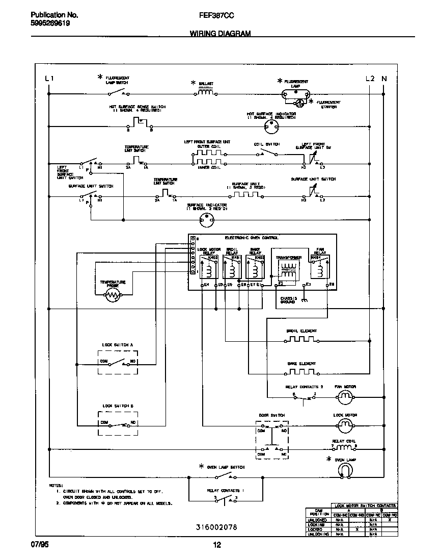 Frigidaire FEF387CCBB wiring diagram diagram