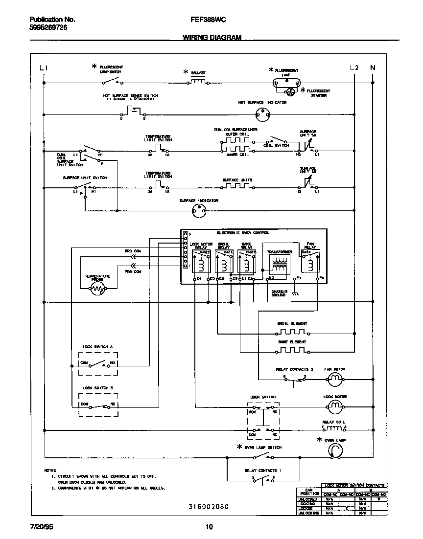 Frigidaire FEF388WCCB wiring diagram diagram