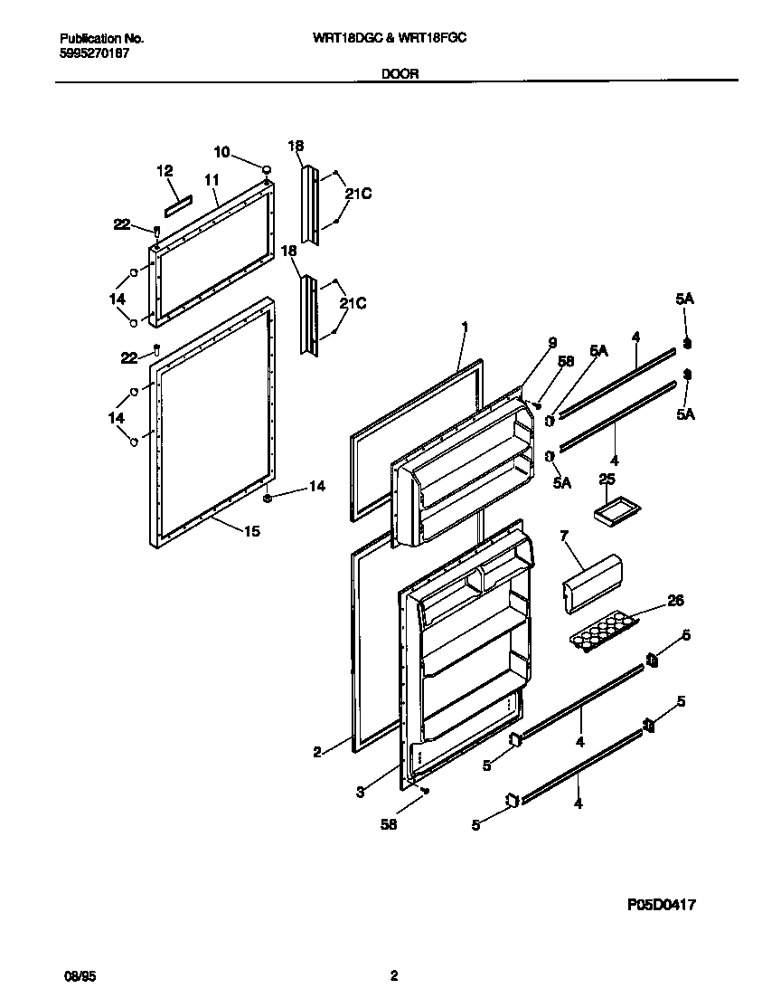 White-Westinghouse WRT18DGCZ1 door diagram