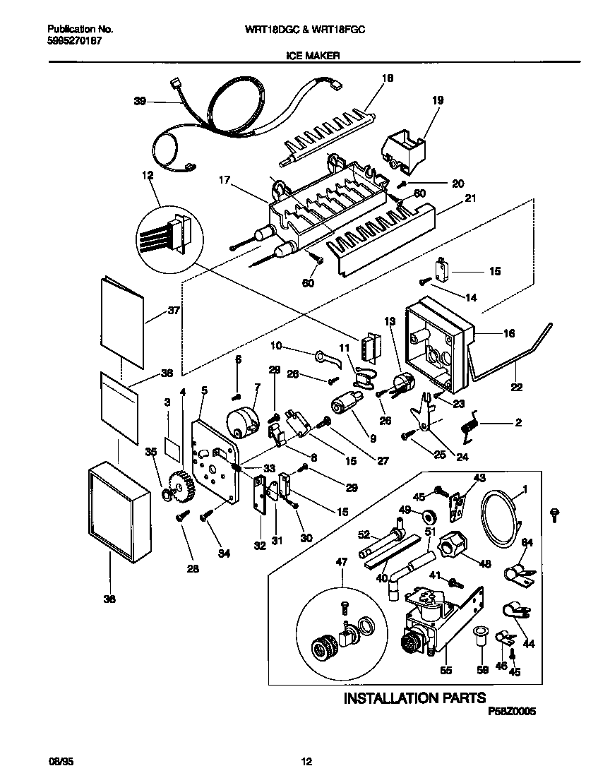 White-Westinghouse WRT18DGCZ1 icemaker diagram