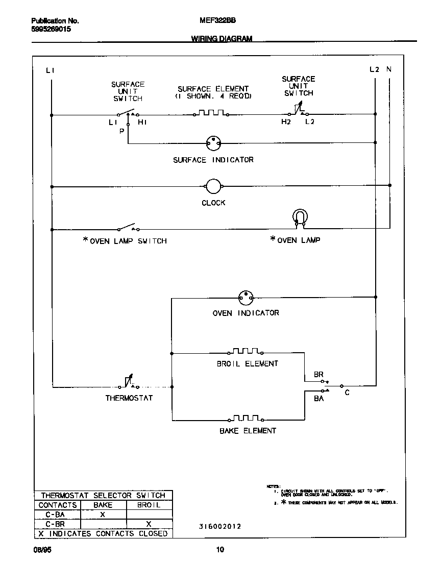 Universal/Multiflex (Frigidaire) MEF322BBWC wiring diagram diagram