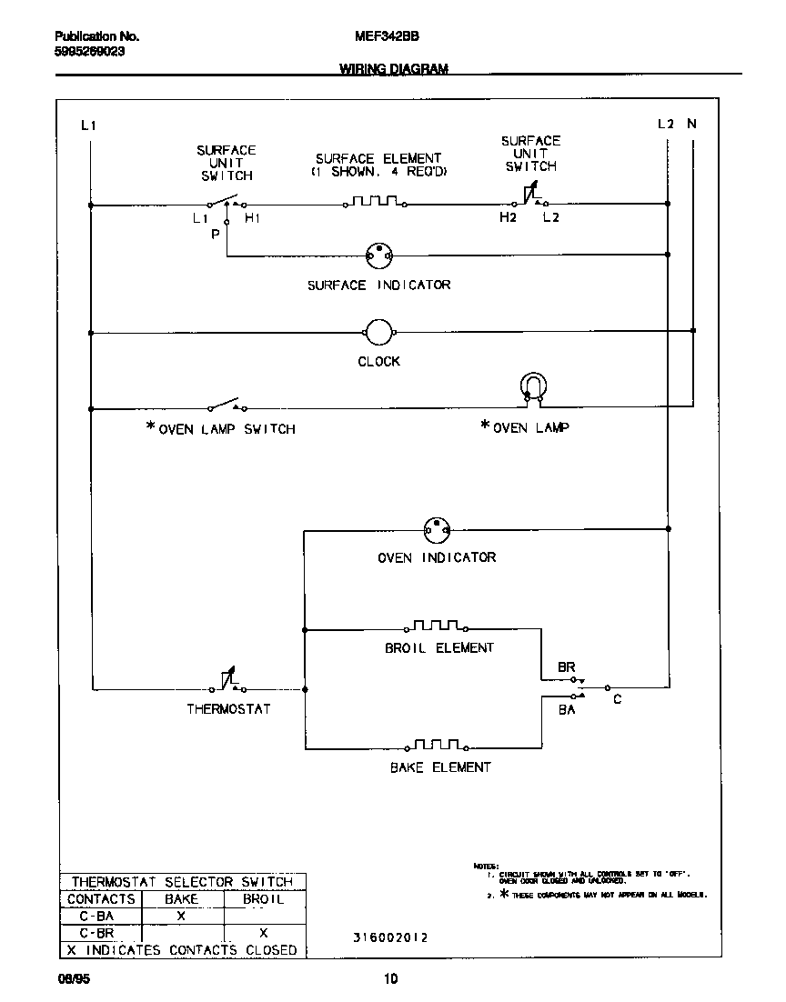 Universal/Multiflex (Frigidaire) MEF342BBDB wiring diagram diagram