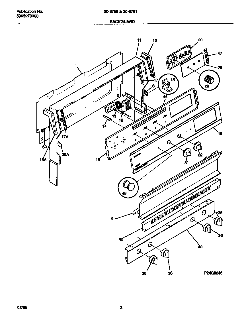 Tappan 30-2759-00-10 backguard diagram