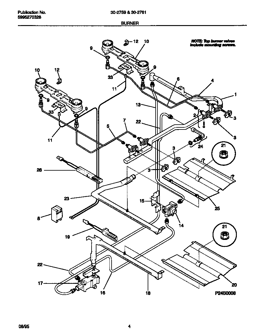 Tappan 30-2759-00-10 burner diagram