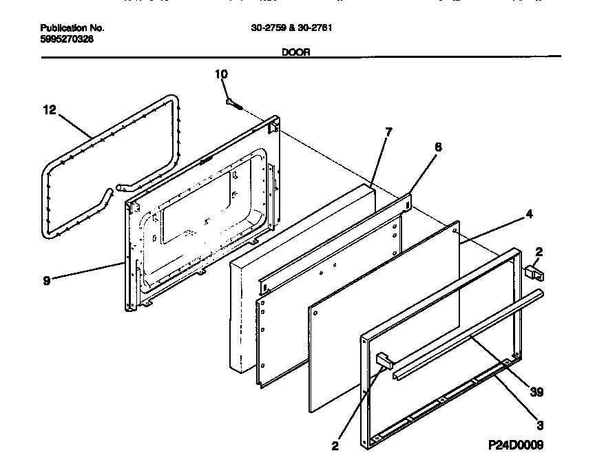 Tappan 30-2759-00-10 door diagram