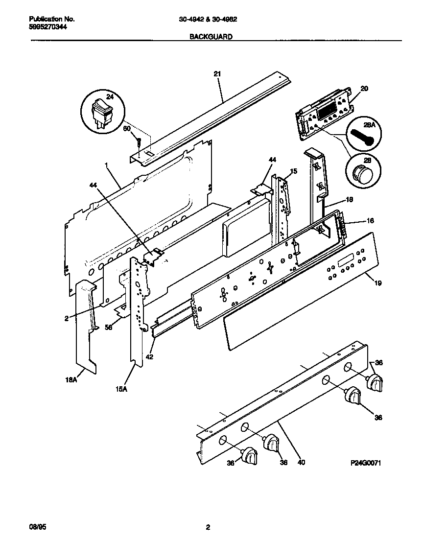Tappan 30-4982-00-05 backguard diagram