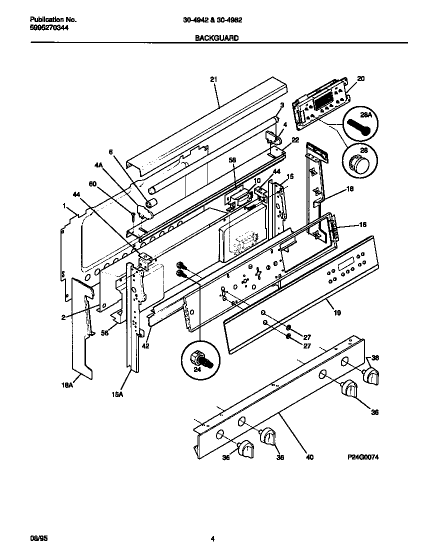 Tappan 30-4982-00-05 backguard diagram