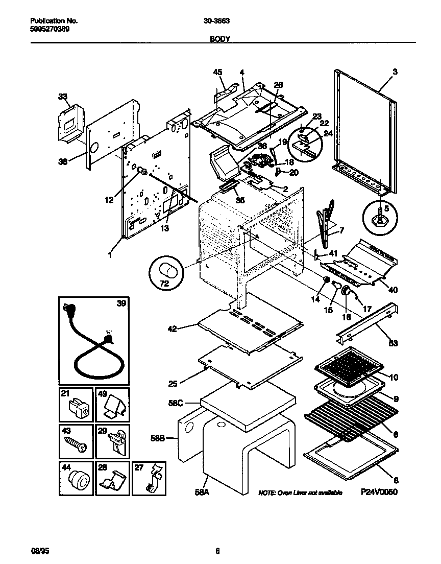 Tappan 30-3863-00-05 body diagram