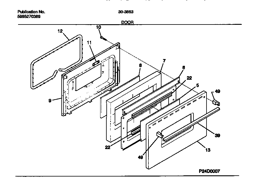 Tappan 30-3863-00-05 door diagram