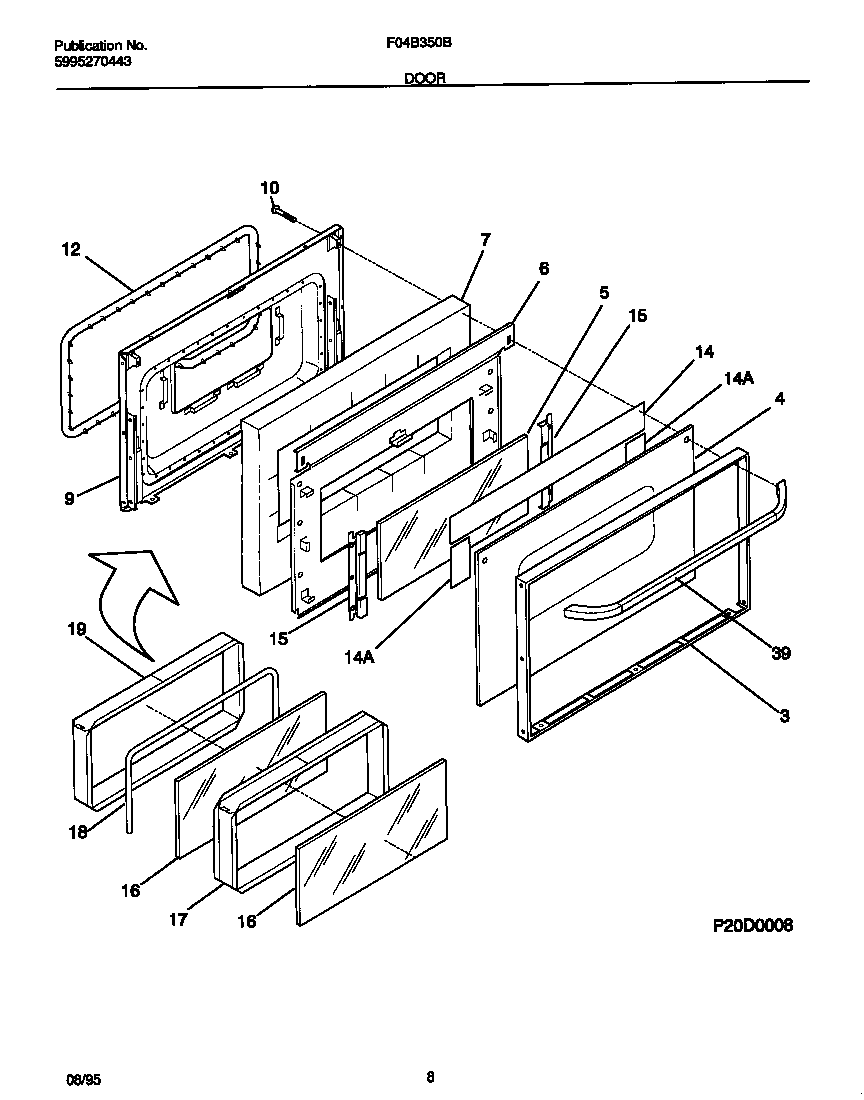Frigidaire F04B350BWB door diagram