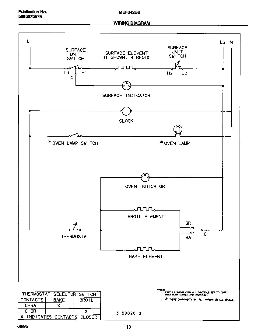 Universal/Multiflex (Frigidaire) MEF342BBDD wiring diagram diagram