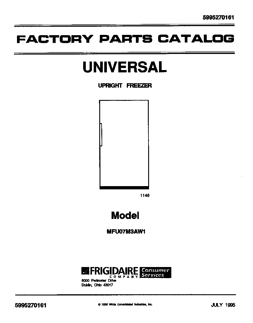 Universal/Multiflex (Frigidaire) MFU07M3AW1 cover diagram