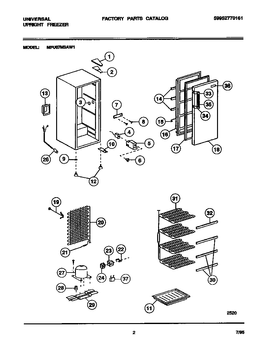 Universal/Multiflex (Frigidaire) MFU07M3AW1 combined diagram