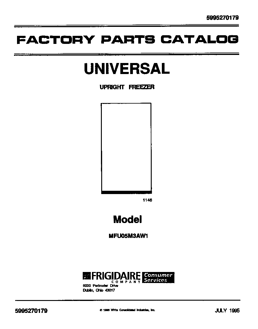 Universal/Multiflex (Frigidaire) MFU05M3AW1 cover diagram