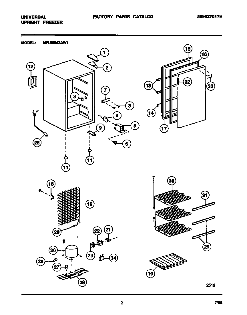Universal/Multiflex (Frigidaire) MFU05M3AW1 combined diagram