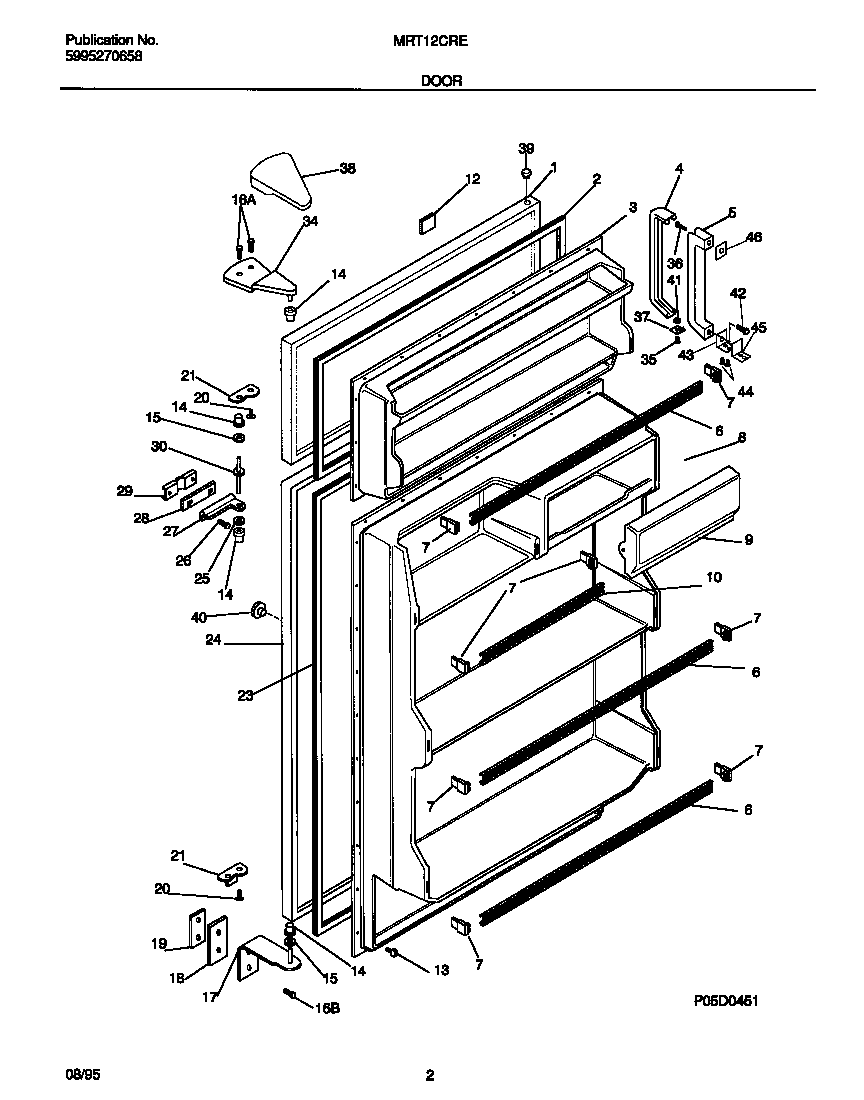 Universal/Multiflex (Frigidaire) MRT12CRED1 door diagram
