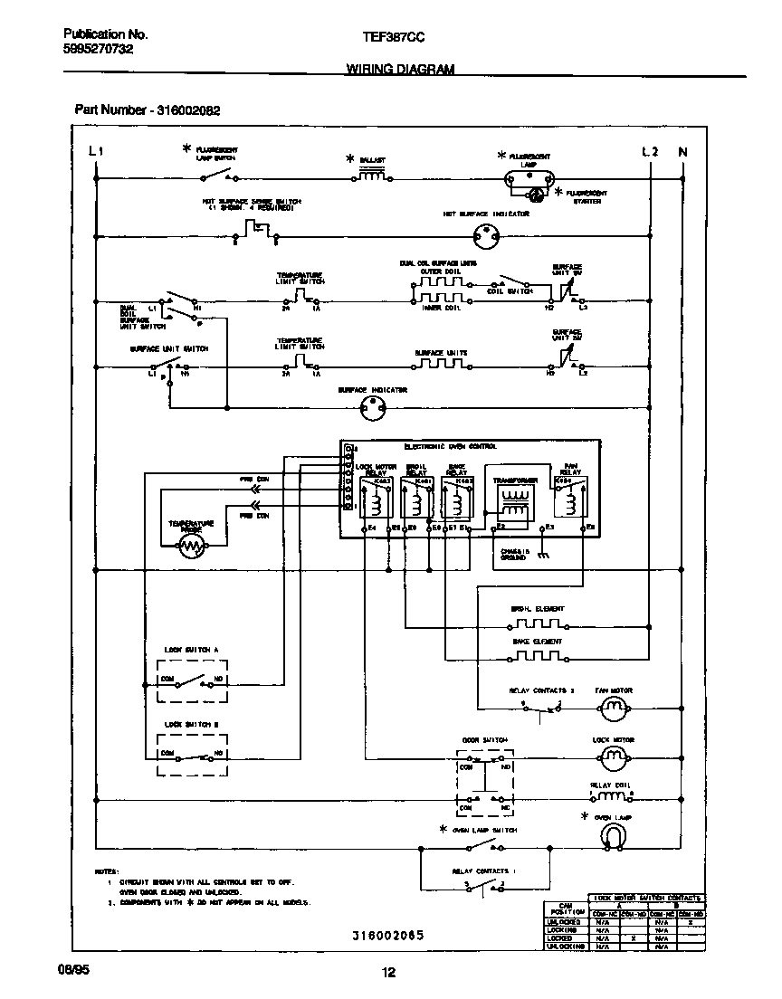 Tappan TEF387CCSA wiring diagram diagram
