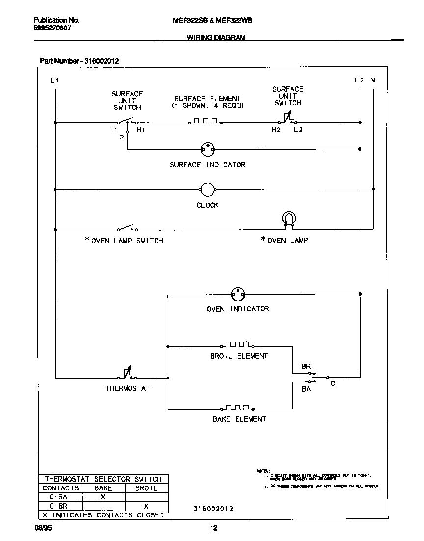 Universal/Multiflex (Frigidaire) MEF322WBSD wiring diagram diagram