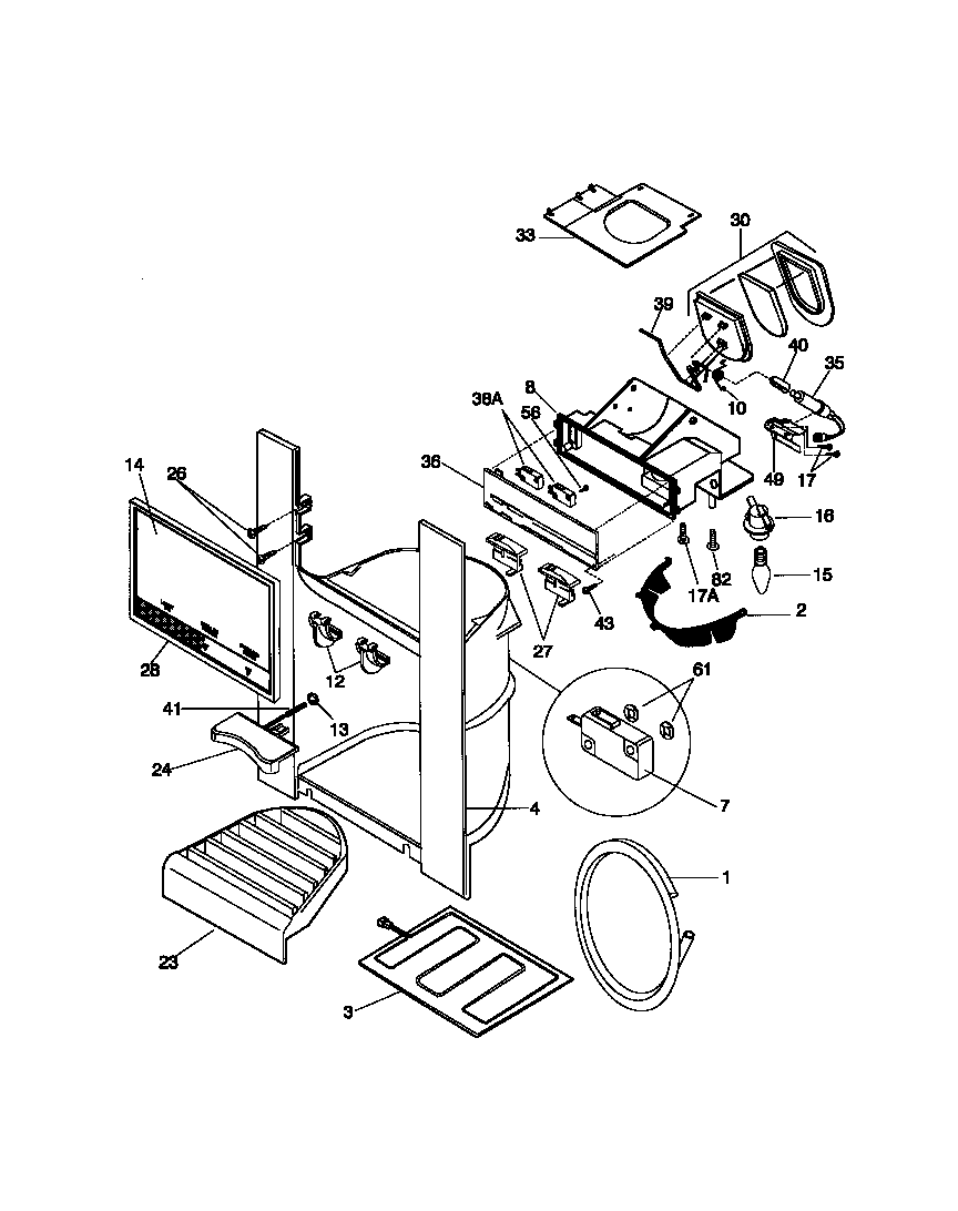 Frigidaire F45WR22CW1 ice & water dispenser diagram