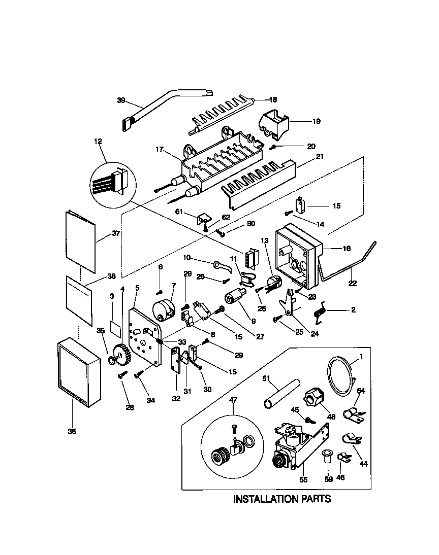 Frigidaire F45WR22CW1 ice maker diagram