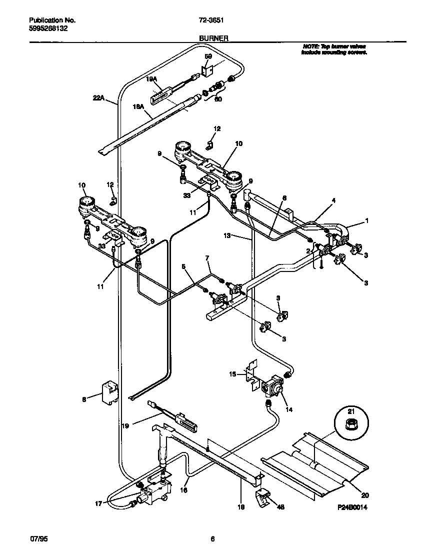 Tappan 72-3651-23-06 burner diagram