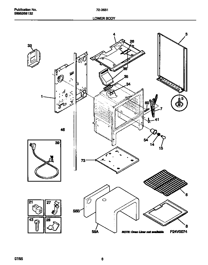 Tappan 72-3651-23-06 lower body diagram