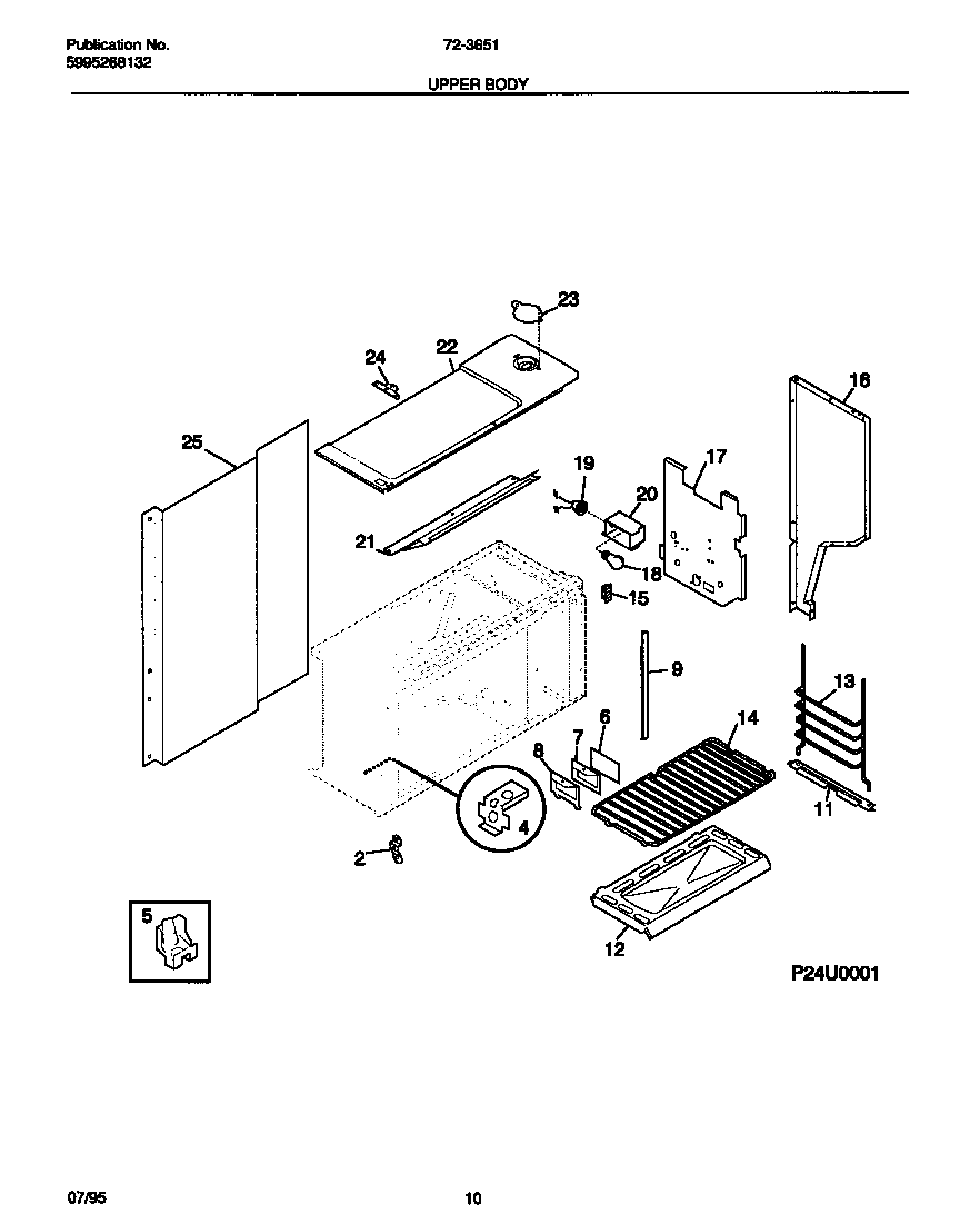 Tappan 72-3651-23-06 upper body diagram