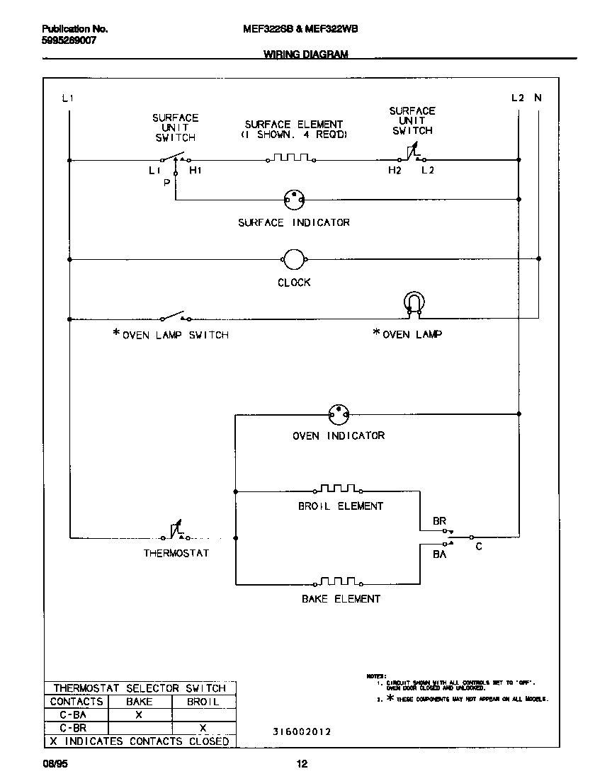 Universal/Multiflex (Frigidaire) MEF322WBSB wiring diagram diagram