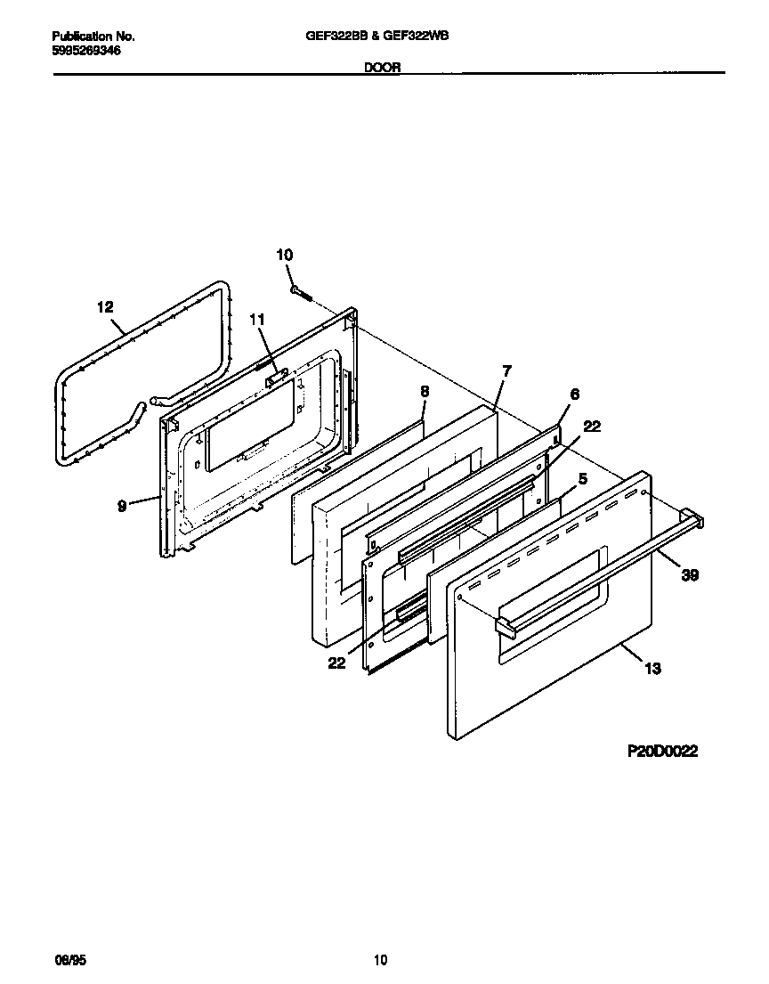 Gibson GEF322BBDB door diagram