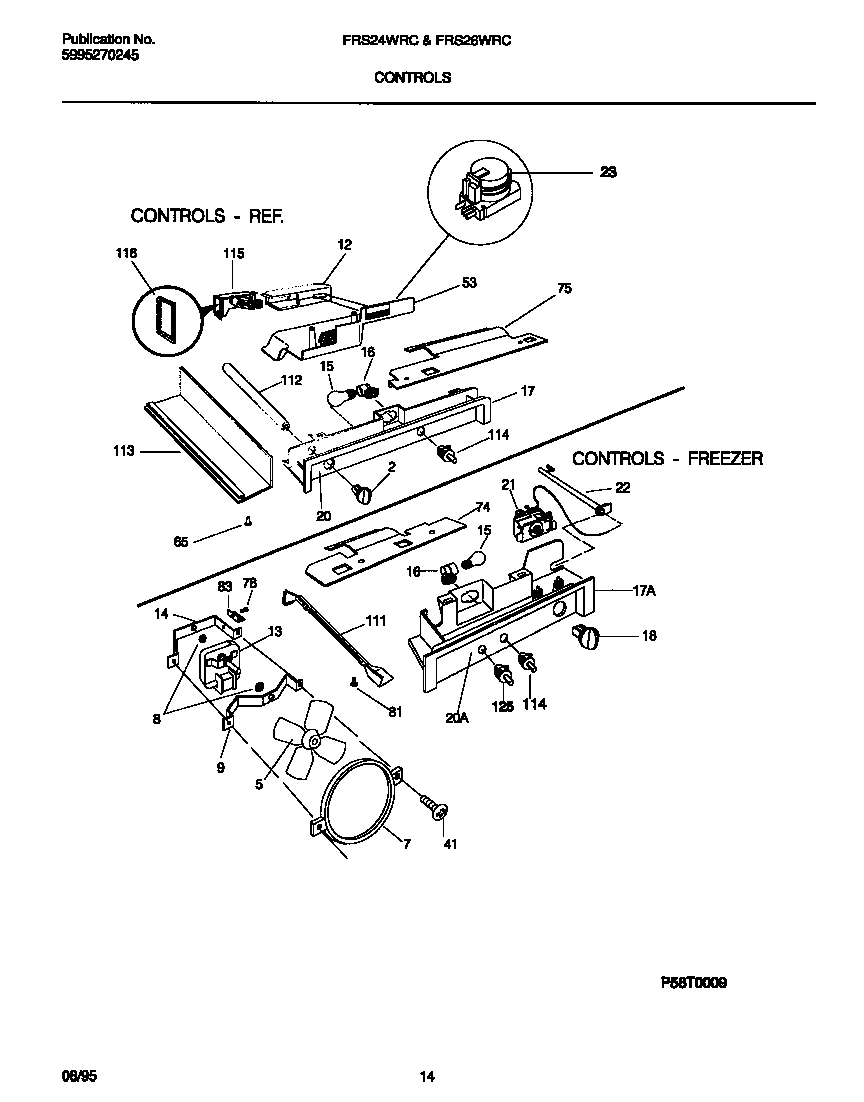 Frigidaire FRS24WRCD1 controls diagram