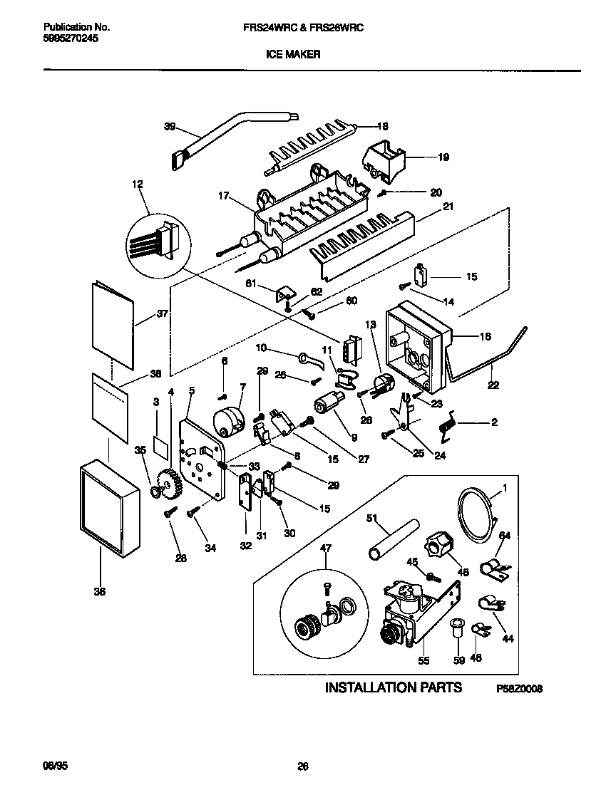 Frigidaire FRS24WRCD1 ice maker diagram