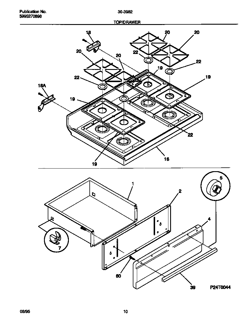 Tappan 30-3982-00-06 top/drawer diagram