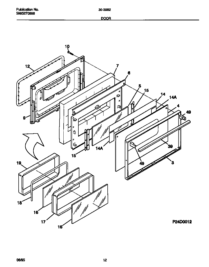 Tappan 30-3982-00-06 door diagram