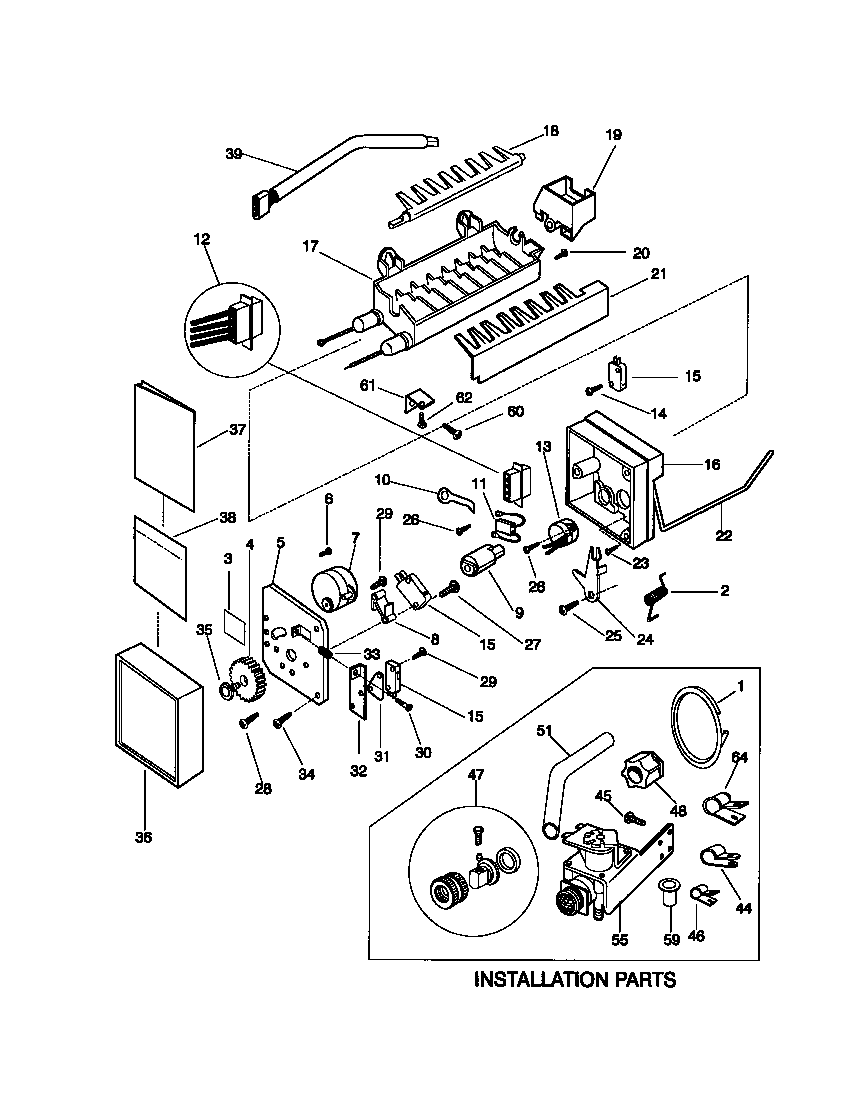 Frigidaire FRT24TGCD1 ice maker diagram