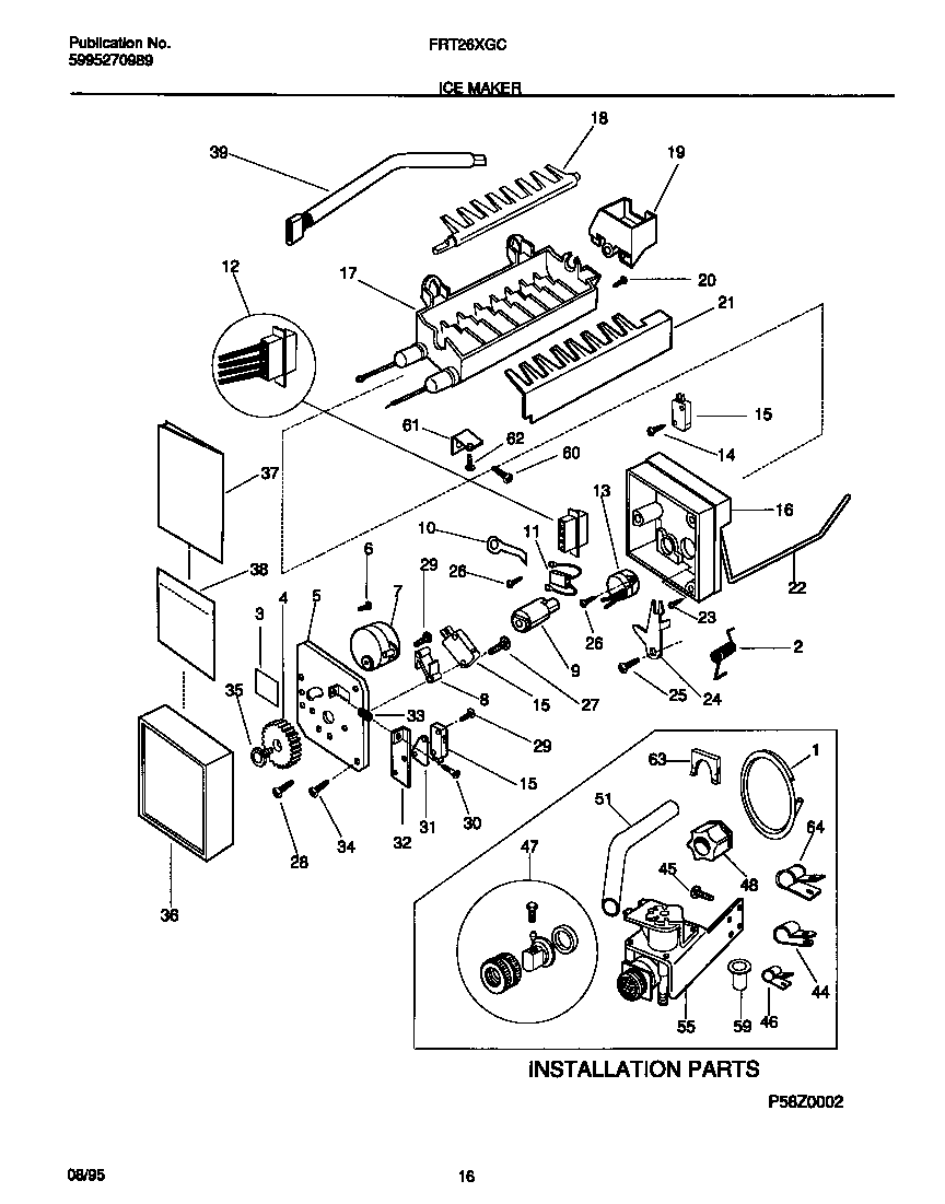 Frigidaire FRT26XGCD1 ice maker diagram
