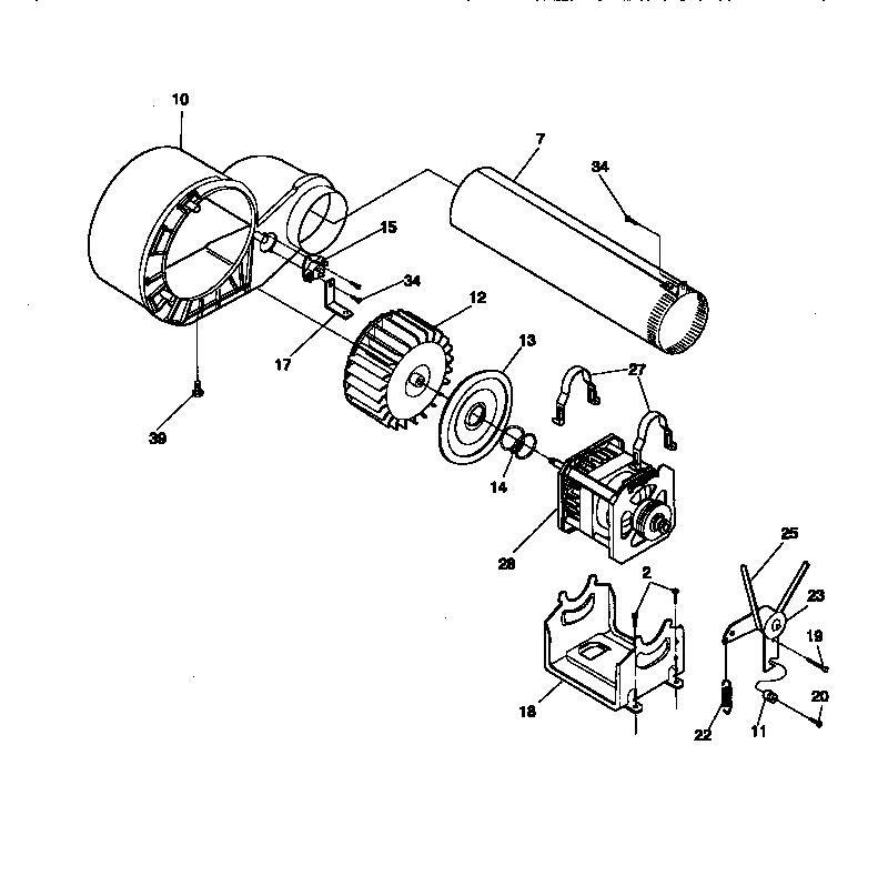 Universal/Multiflex (Frigidaire) MDG116RBW1 motor diagram
