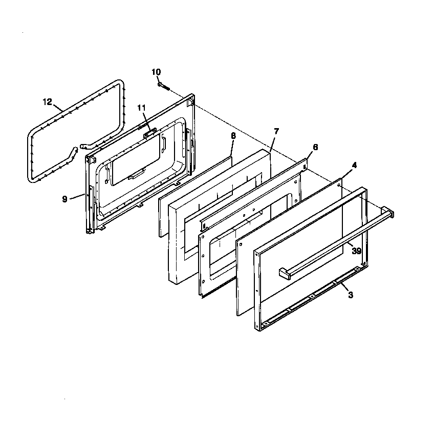 Tappan TEF324BCWA door diagram