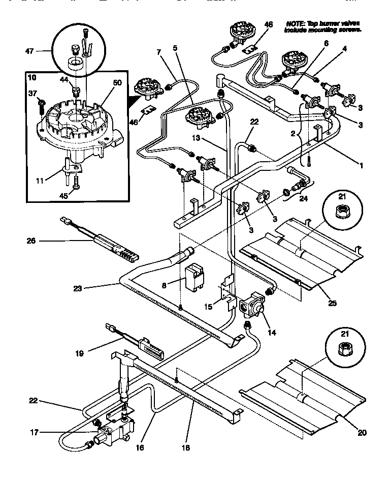 Tappan 30-4282-00-04 burner diagram
