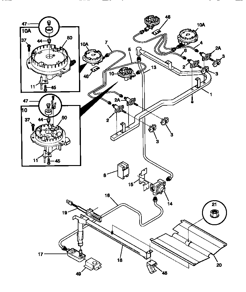 Tappan TGF335BCWA burner diagram