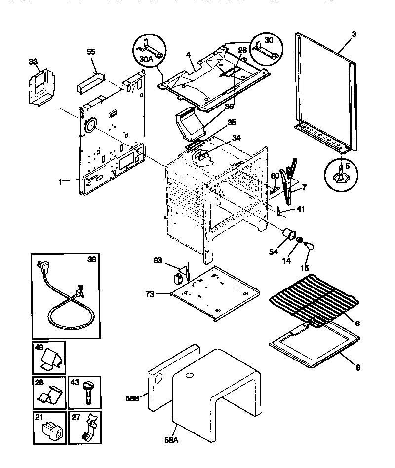Tappan TGF335BCWA body diagram