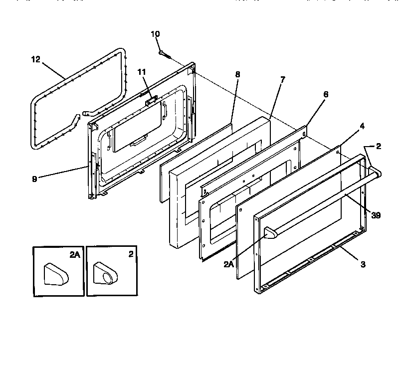 Tappan TGF335BCWA door diagram