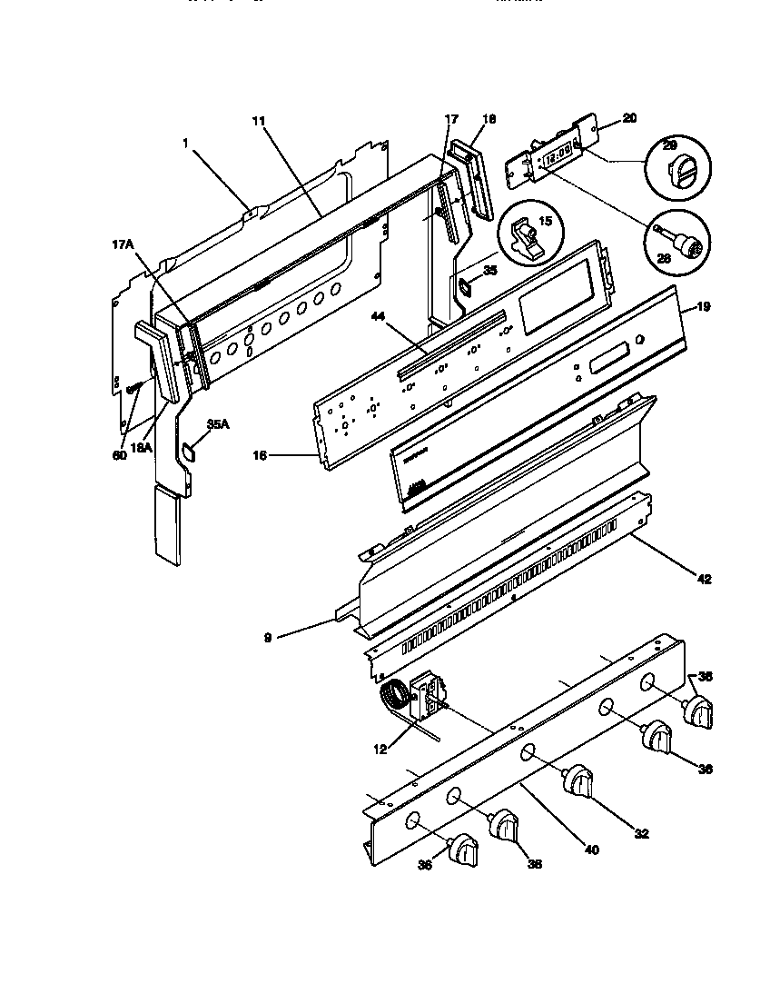 Tappan 30-3053-00-03 backguard diagram