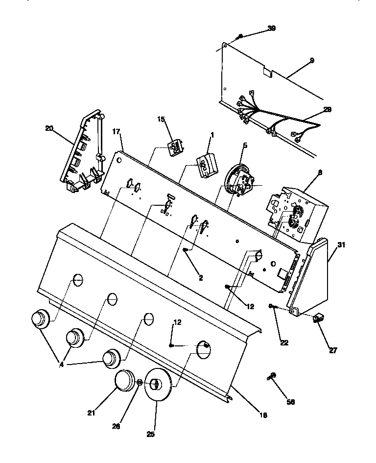 White-Westinghouse WWX645RBS1 control panel diagram