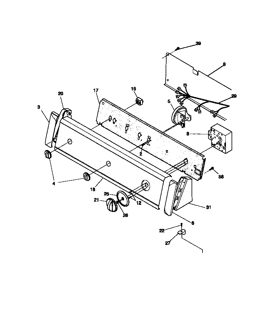 Frigidaire FWX433RBS2 control panel diagram