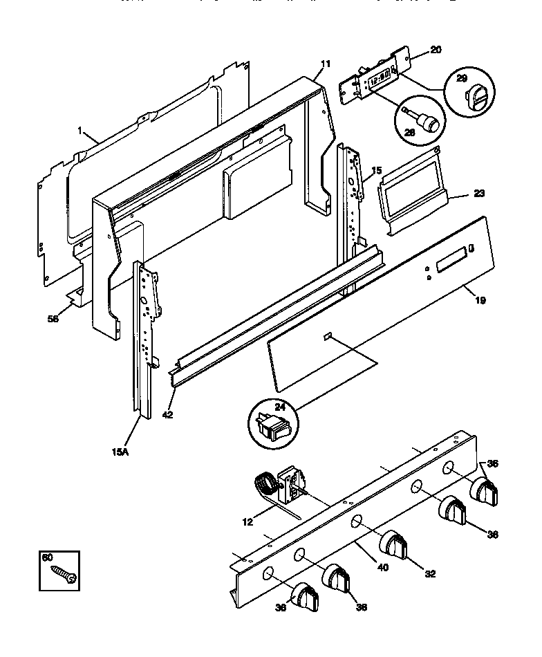 Tappan TGF332BCWA backguard diagram