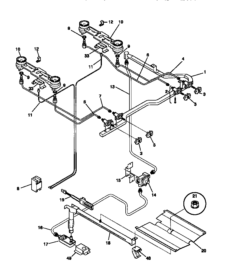 Tappan TGF332BCWA burner diagram